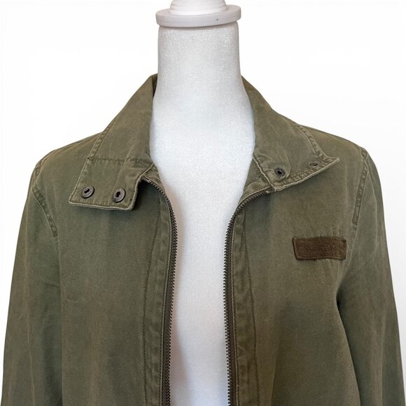 BP Olive Utility Jacket Small Soft Grunge Military Cargo Anthro Style - Picture 5 of 12